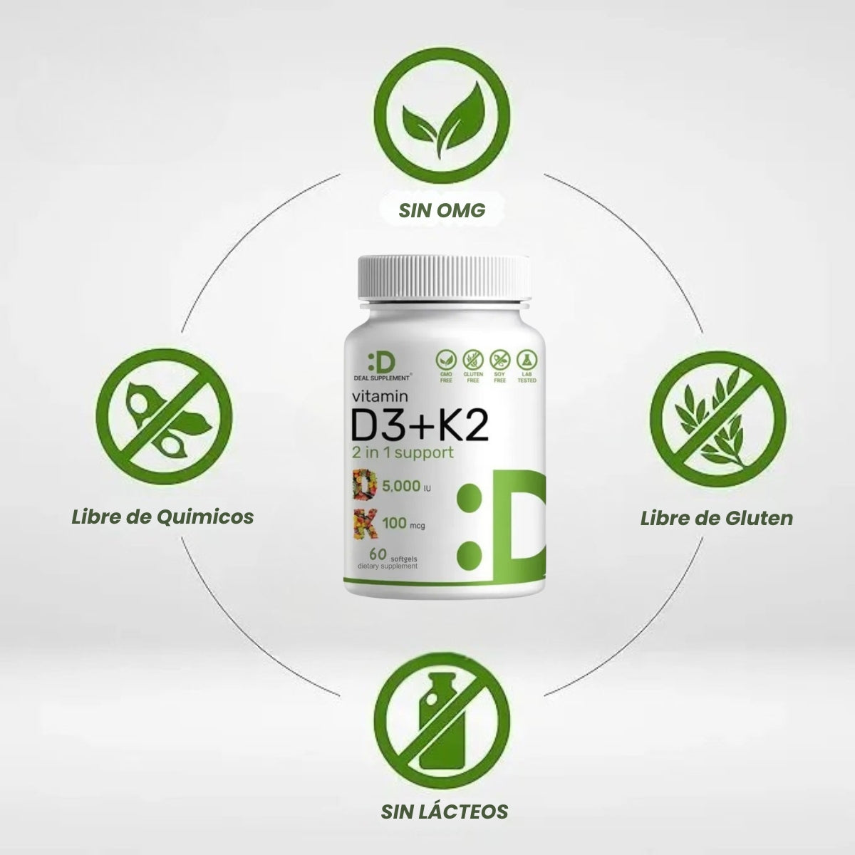 Suplemento de vitamina D3K2 - Tu escudo diario en una cápsula